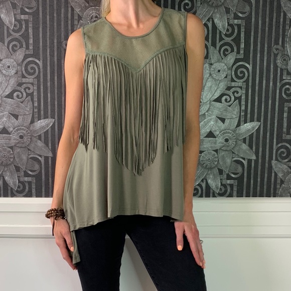 POL Tops - POL Boho Fringe Tank